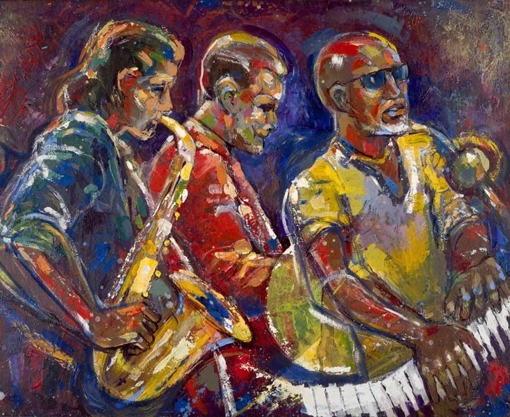JAZZIN' IN THE PARK - BOB BALDWIN by Gilbert Young — Giclee On Canvas