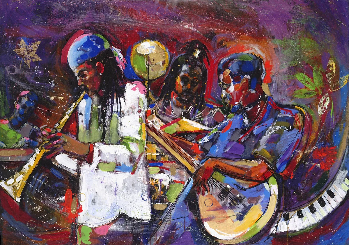 JAZZIN' IN THE PARK - MARION MEADOWS by Gilbert Young — Giclee On Canvas
