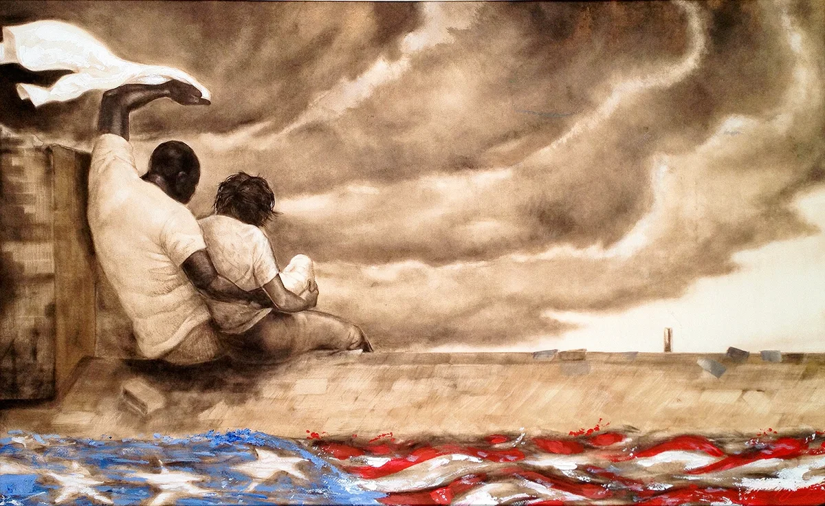 WAVES OF SHAME - KATRINA by Gilbert Young — Giclee On Canvas