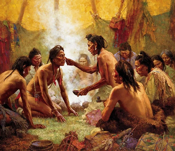 BLESSING FROM THE MEDICINE MAN by Howard Terpning — Canvas