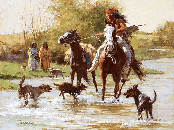 Yapping Dogs by Howard Terpning