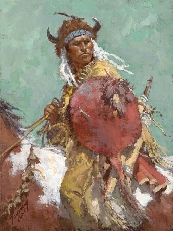 Cheyenne Red Shield by Howard Terpning — Giclee On Canvas