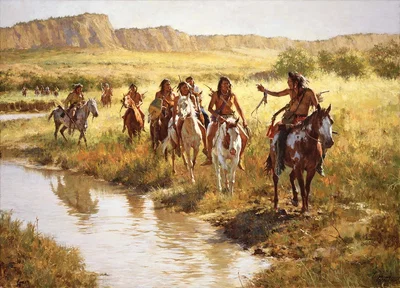 Nez Perce Scouts at Painted Robe Creek €“ 1877 by Howard Terpning