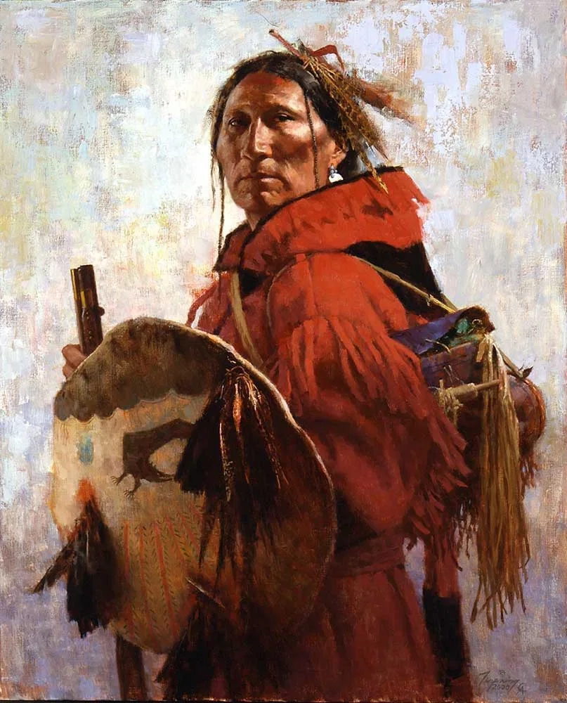 Red Blanket Coat by Howard Terpning — Giclee On Canvas