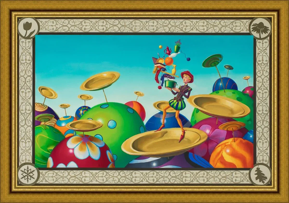 Finding Balance Framed Gold by Samantha Long — Giclee On Canvas
