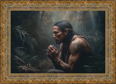 Enos Wrestles Before God Framed Gold by Tyler Anderson