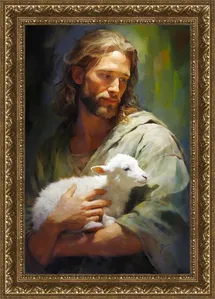 Greg Collins - Gentle Savior Framed Gold