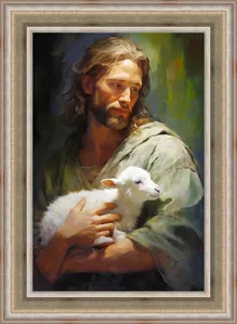 Greg Collins - Gentle Savior Framed Colonial Silver Metal Leaf