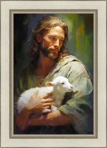 Greg Collins - Gentle Savior Framed Ivory