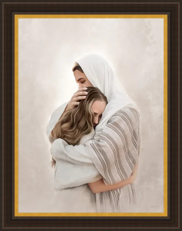 Encircled in His Love Framed Brown and Gold