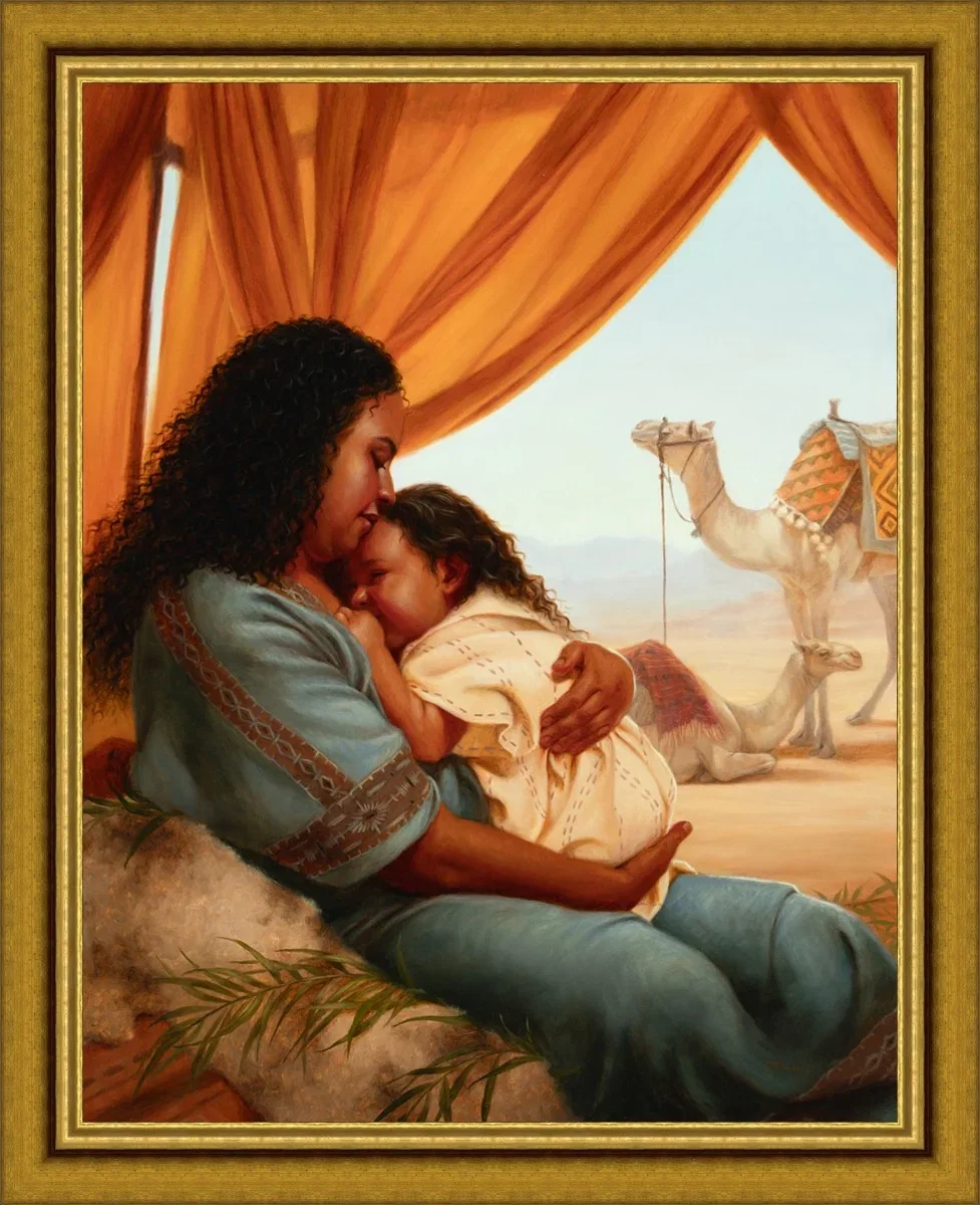 The Nurture of a Mother in the Wilderness Framed Classic Gold by Esther Hiilani Candari — Gallery Wrapped Giclee On Canvas