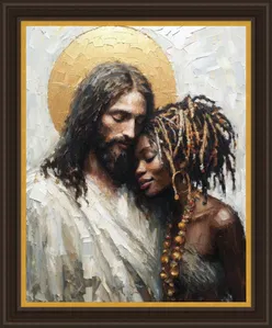 Justin And Anna Culebro - I Will Give You Rest Framed Brown And Gold