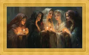 Greg Collins - The Five Wise Virgins Framed 22K Gold Leaf