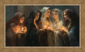 Greg Collins - The Five Wise Virgins Framed Classic Gold