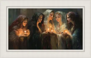 Greg Collins - The Five Wise Virgins Framed White