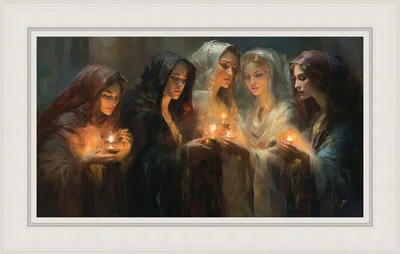 The Five Wise Virgins Framed White by Greg Collins