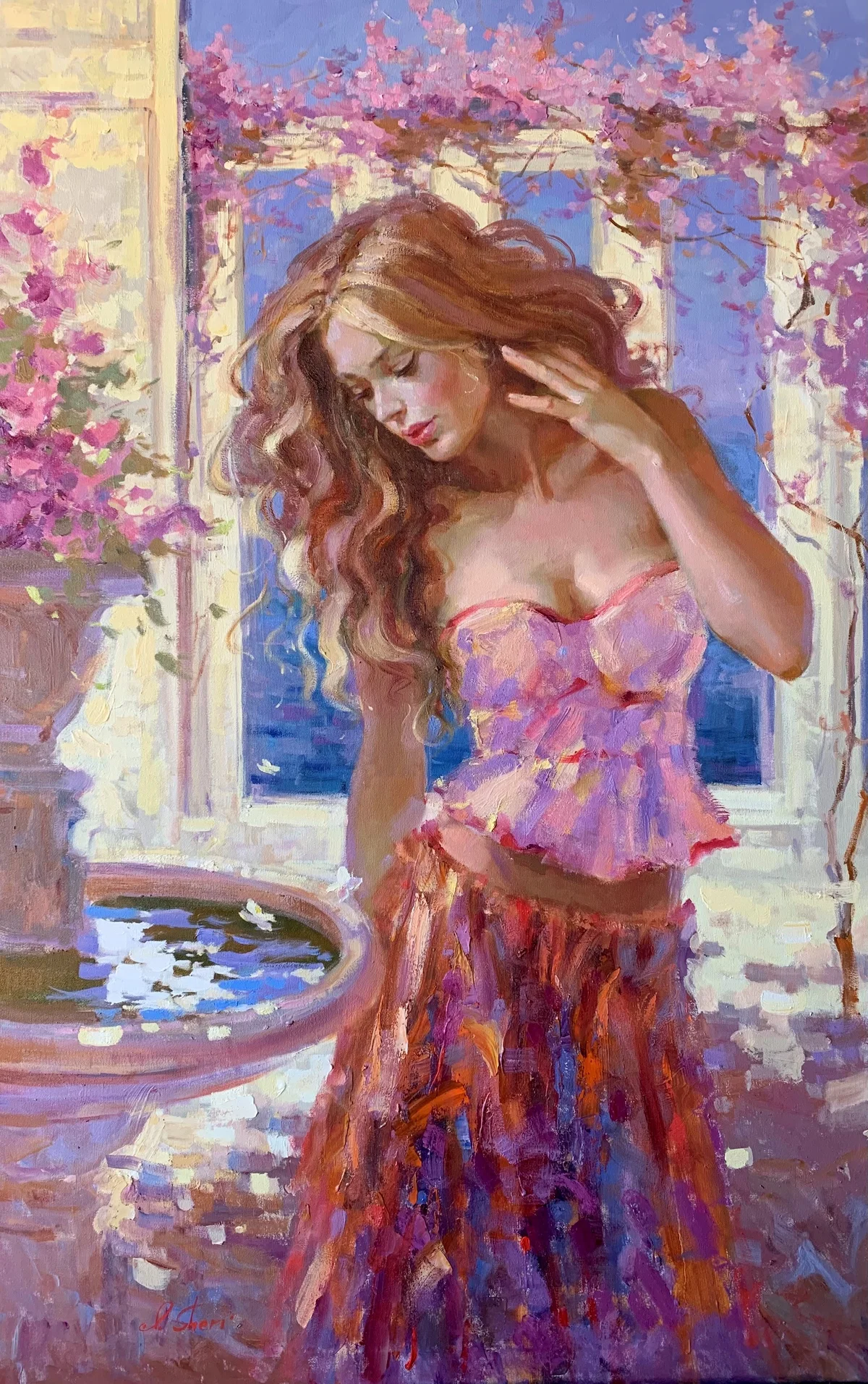 Afternoon by Irene Sheri — Hand-Embellished Giclee on Canvas