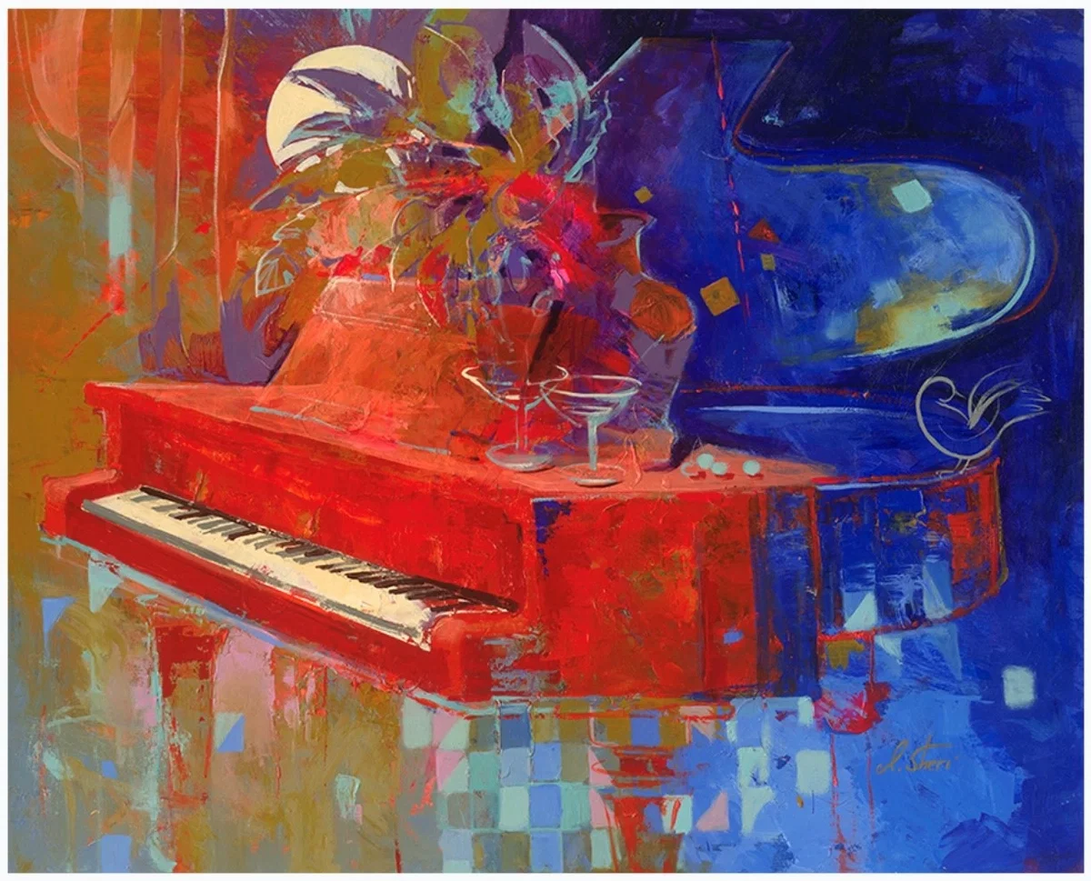 Afternoon Melody by Irene Sheri — Hand-Embellished Giclee on Canvas