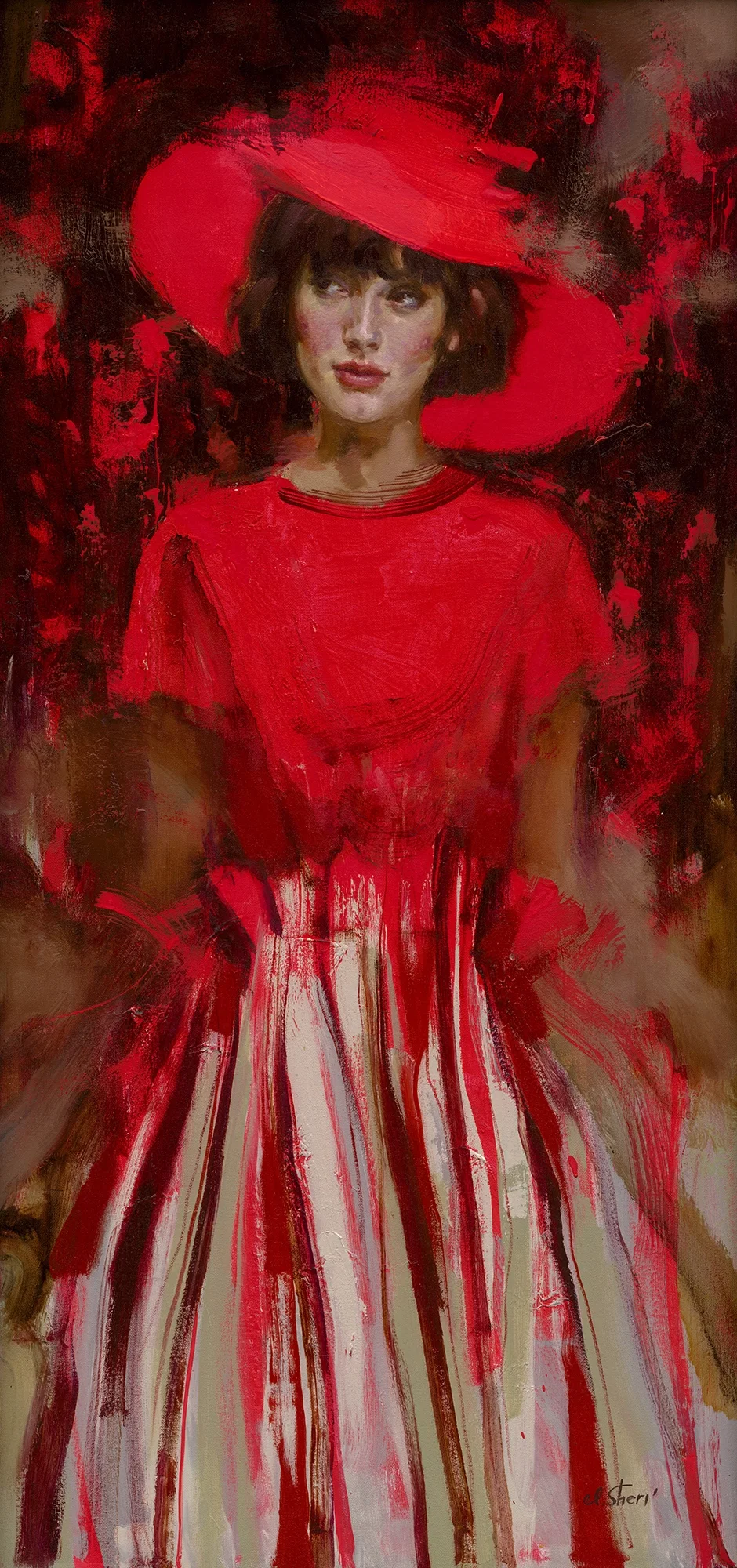 All About Red by Irene Sheri — Hand-Embellished Giclee on Canvas