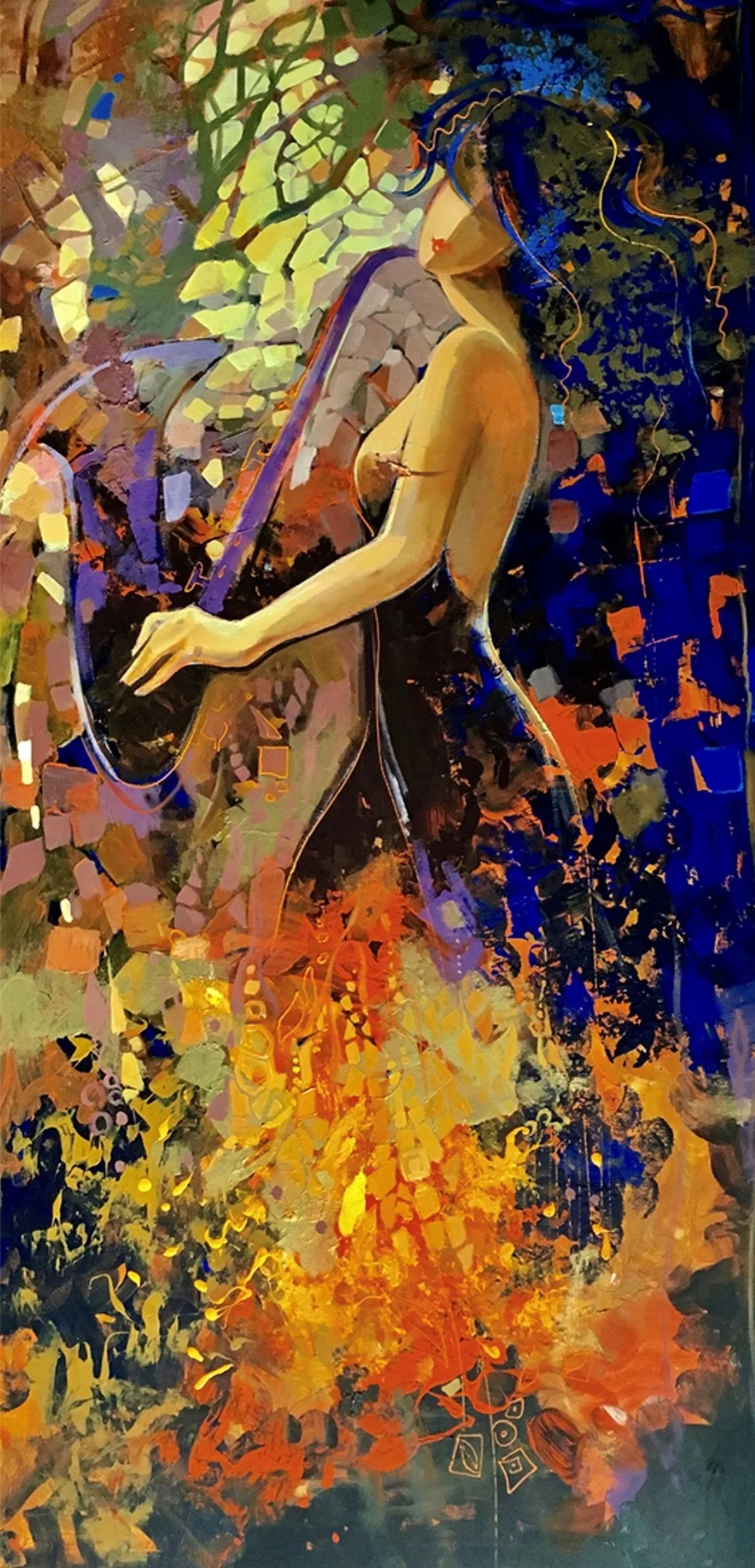 Four Elements: Earth Lyrics by Irene Sheri — Hand-Embellished Giclee on Canvas