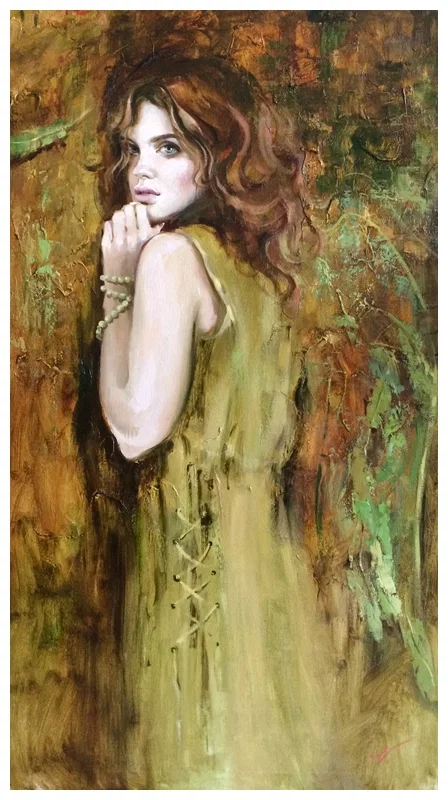 Green Eyes by Irene Sheri — Hand-Embellished Giclee on Canvas