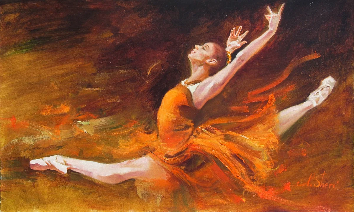Hot Jump by Irene Sheri — Hand-Embellished Giclee on Canvas