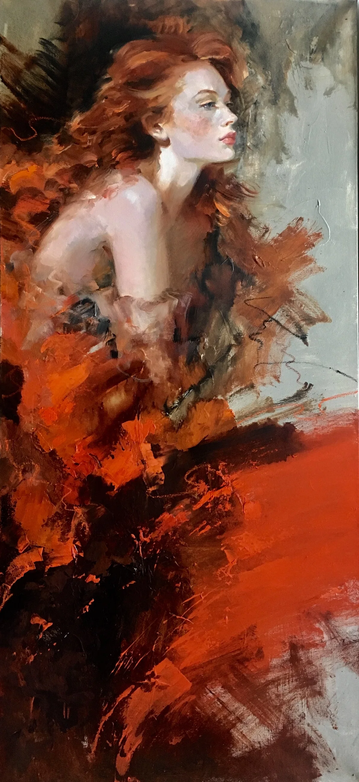 Looking Ahead Center by Irene Sheri — Hand-Embellished Giclee on Canvas
