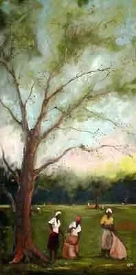 Picking Pecans Giclee by Ted Ellis