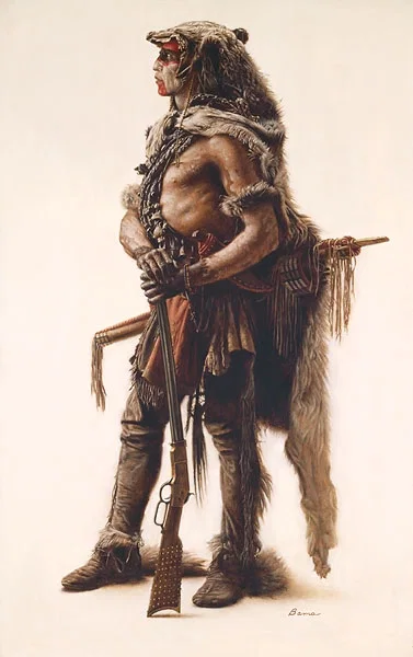 Northern Cheyenne Wolf Scout by James Bama — Giclee On Canvas