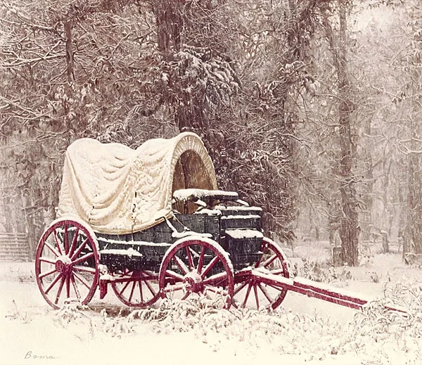 Chuck Wagon in the Snow by James Bama — Giclee On Canvas Artist Proof