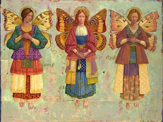 Faith Hope And Charity Masterwork Canvas Edition by James Christensen — Lithograph