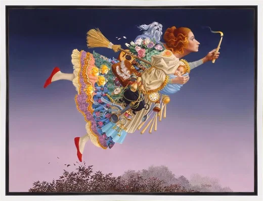 The Responsible Woman White Float Frame by James Christensen