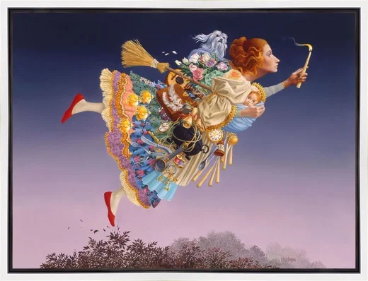 The Responsible Woman White Float Frame by James Christensen
