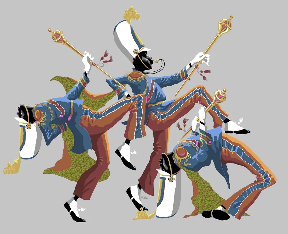 THREE MAJORS GRAY by John Holyfield — Giclee On Canvas Remarque