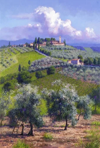 Oil Trees of Chianti by June Carey — Canvas