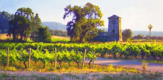 Vineyard Tankhouse by June Carey — Master Works Edition On Canvas