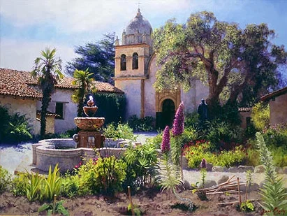 Springtime In The Mission Garden by June Carey — Canvas