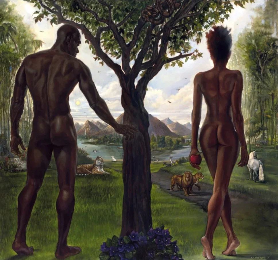 Adam And Eve by Kevin Williams (WAK) — Hand-Embellished Giclee on Canvas