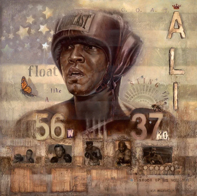 ALI - G.O.A.T. #2 by Kevin Williams (WAK) — Giclee On Canvas Remarque