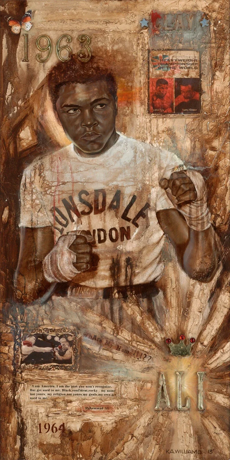 Ali - 1963 by Kevin Williams (WAK) — Hand-Embellished Giclee on Canvas