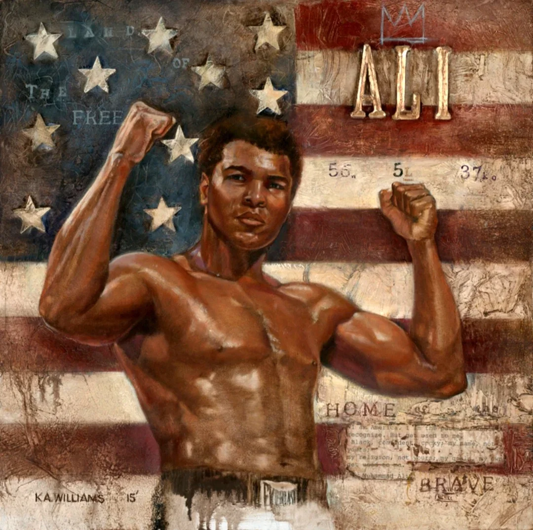 Ali - America by Kevin Williams (WAK) — Hand-Embellished Giclee on Canvas