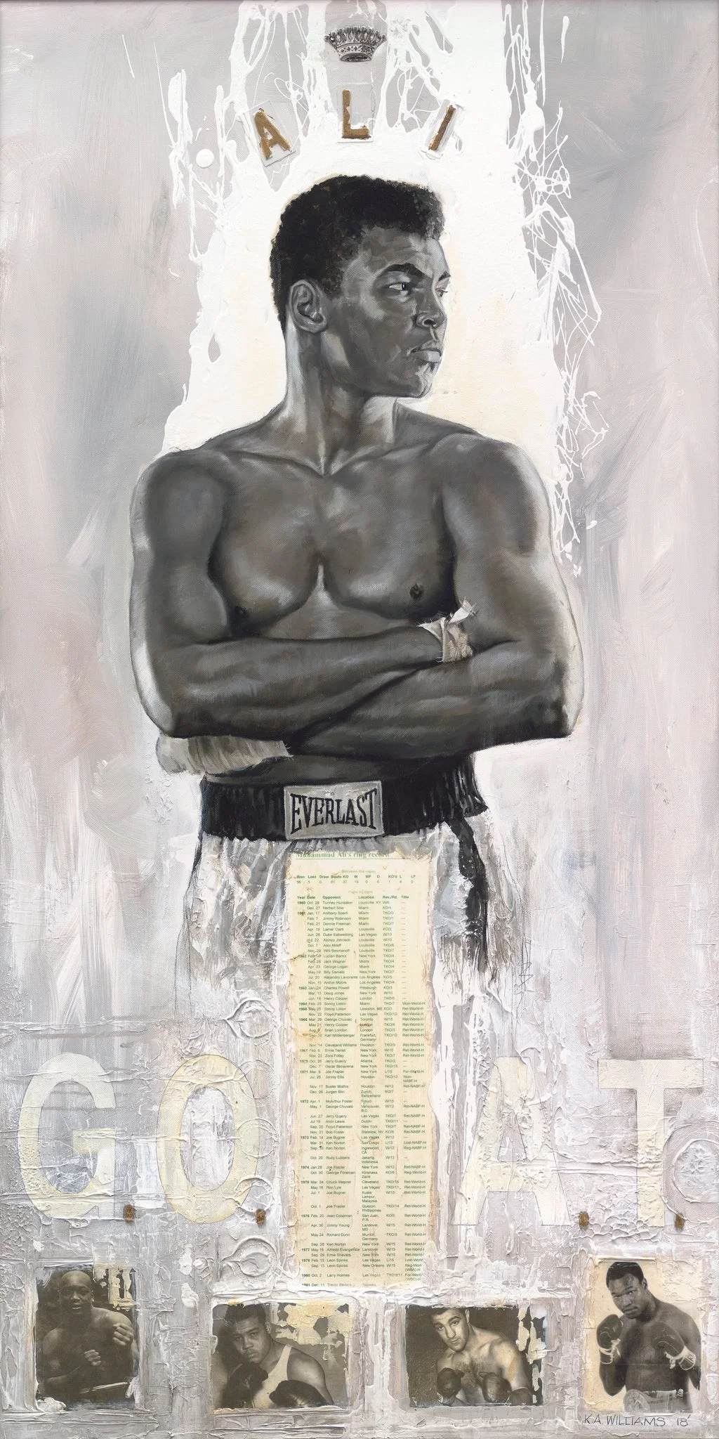Ali - Platinum by Kevin Williams (WAK) — Hand-Embellished Giclee on Canvas
