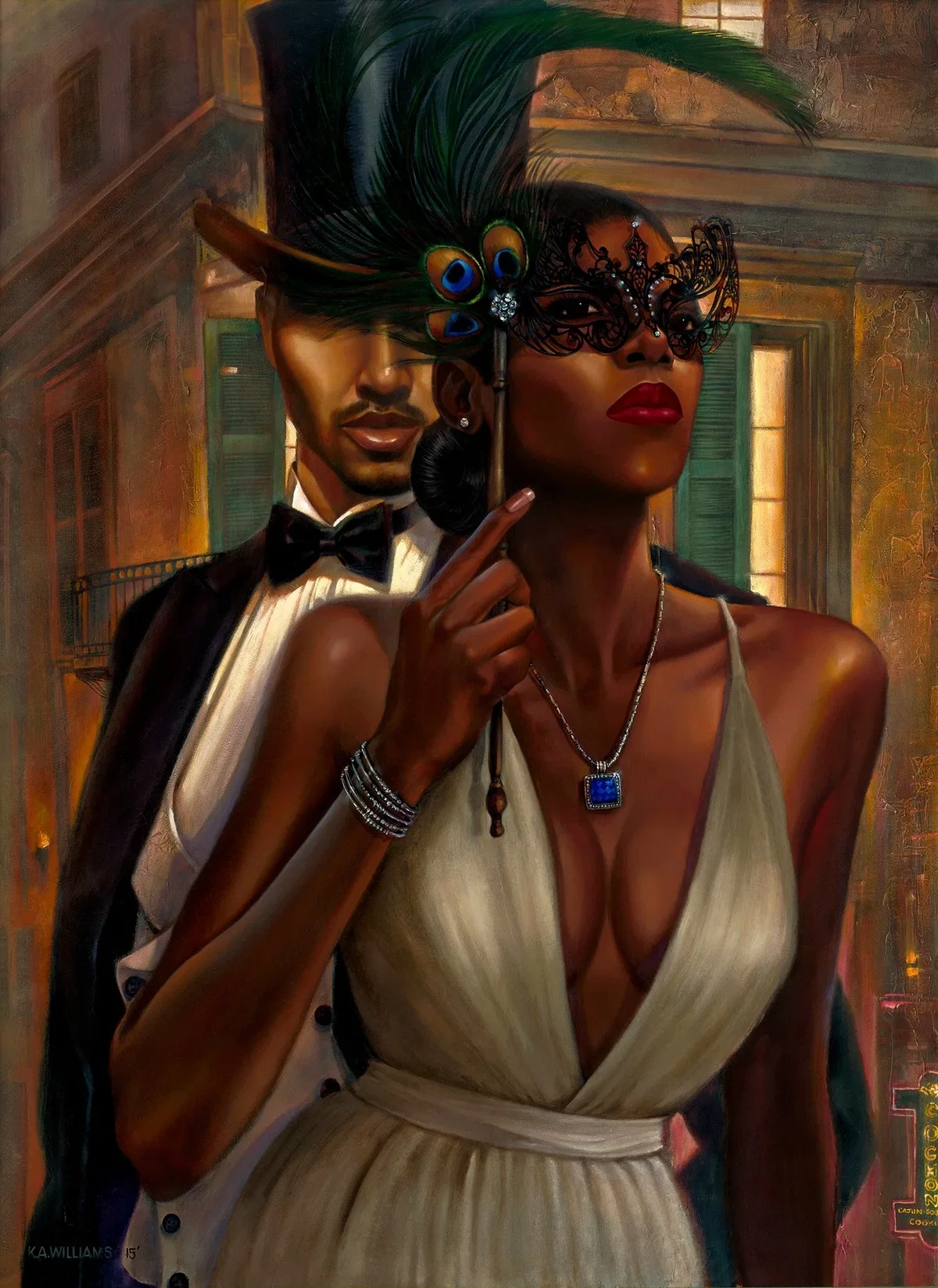 Masquerade by Kevin Williams (WAK) — Hand-Embellished Giclee on Canvas