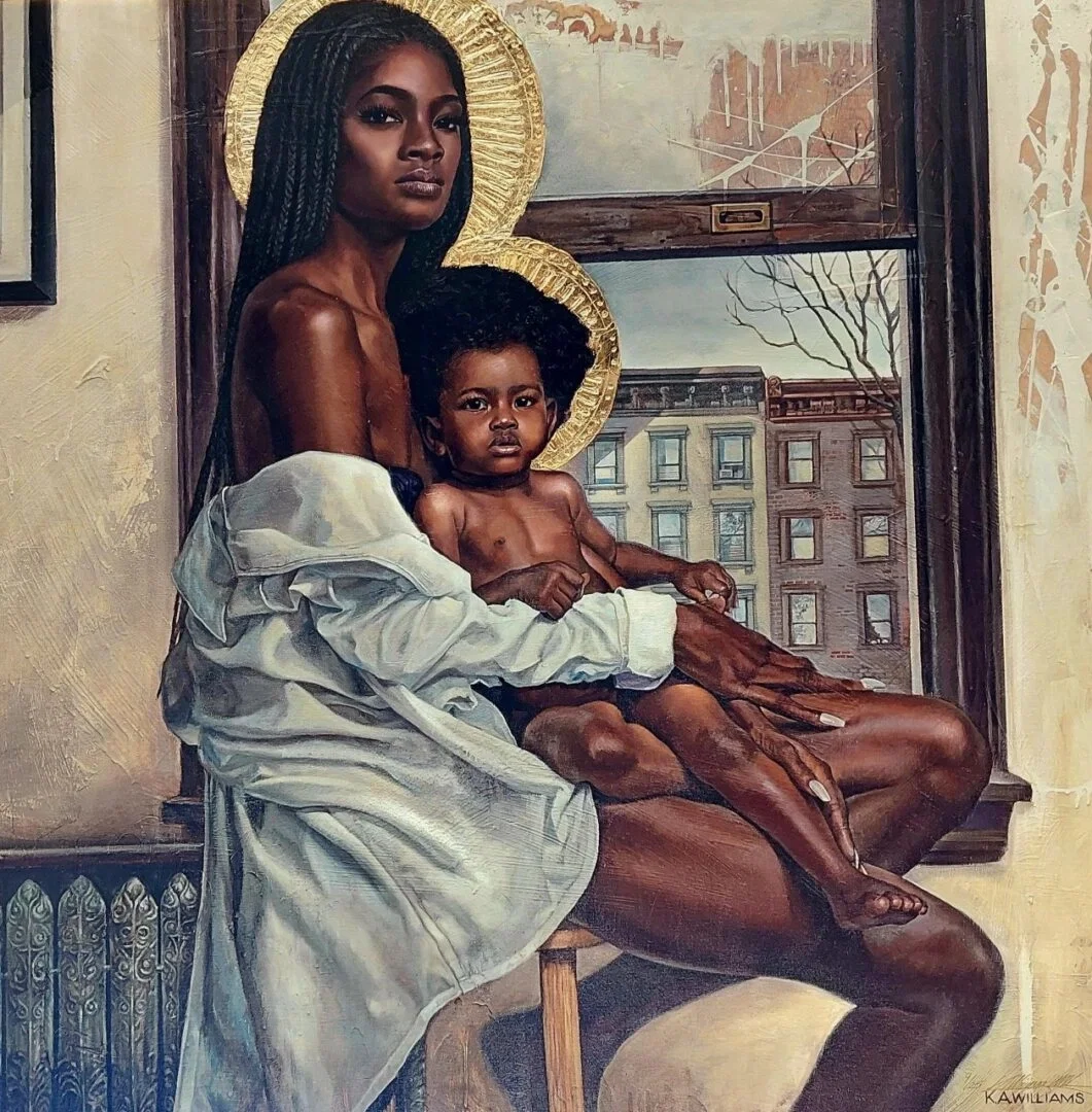Madonna And Child on MLK Boulevard by Kevin Williams (WAK) — Hand-Embellished Giclee on Canvas