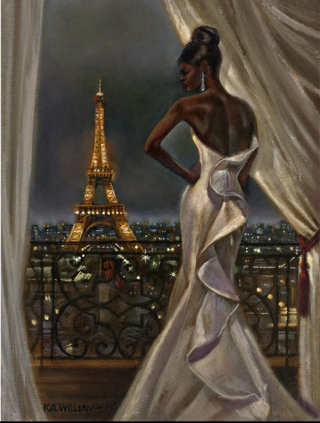 Parlaying in Paris by Kevin Williams (WAK) — Hand-Embellished Giclee on Canvas