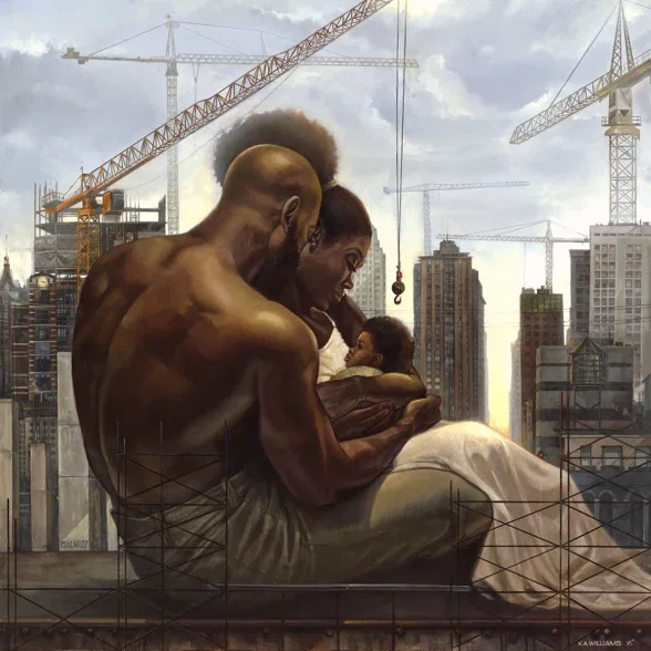 Rebuilding The Black Family by Kevin Williams (WAK) — Hand-Embellished Giclee on Canvas
