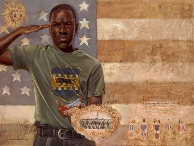 Respect The Dream - Tuskegee Airmen by Kevin Williams (WAK) — Hand-Embellished Giclee on Canvas