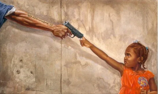 Watch Where You Pointin That Thang!! by Kevin Williams (WAK) — Giclee On Canvas