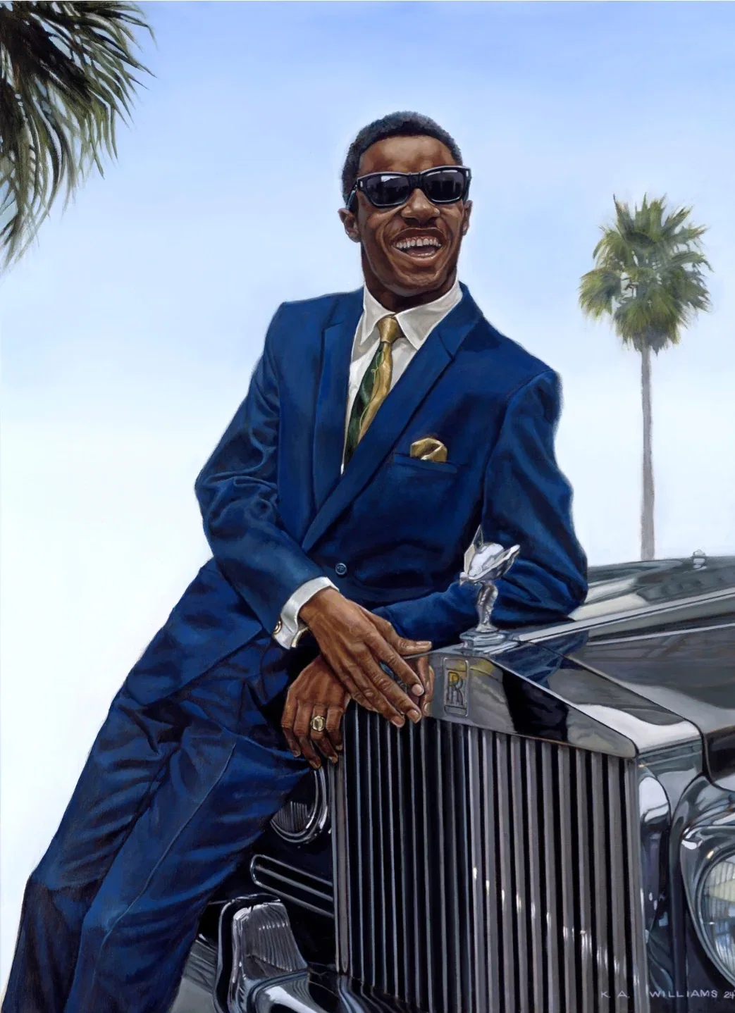 Young Money - Stevie Wonder by Kevin Williams (WAK) — Hand-Embellished Giclee on Canvas