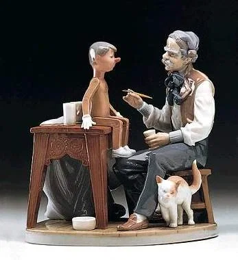 The Puppet Painter by Lladro — Porcelain Figurine